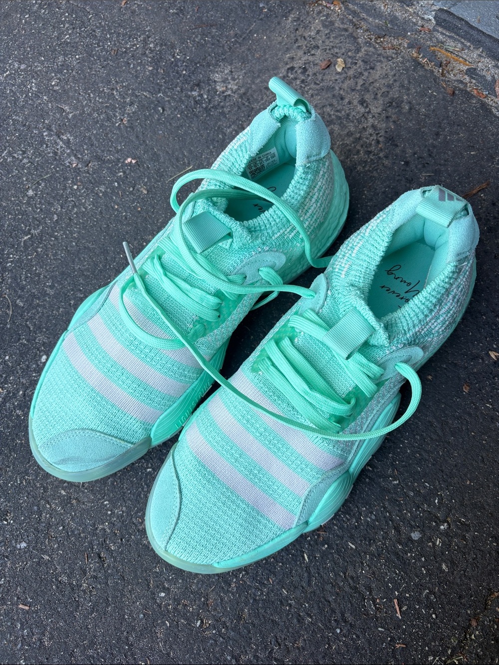 adidas Men's Mint Green Athletic Sneakers forever Young